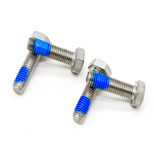DIN933 DIN931 Hot sale factory cheap price plain M8*25 stainless steel hex head bolts nylonpatch nylok bolt